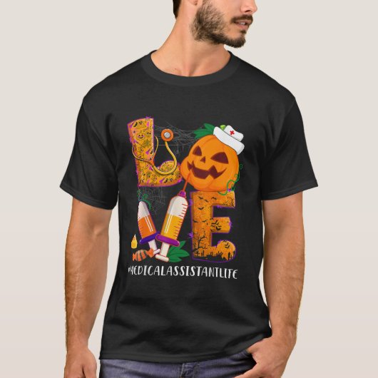 ラブメディカルアシスタントナースライフハロウィンコスム Tシャツ (正面)