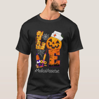 ラブメディカルアシスタントハロウィーンのコスチュームかぼちゃS Tシャツ