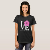 ラブメルボルンビーチピンクハイビスカス Tシャツ (正面フル)