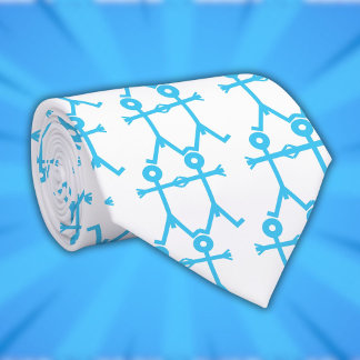 ラブメンアイコンアートブルー ネクタイ