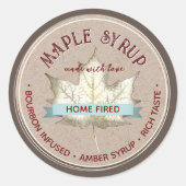 ラブメープルシロップのギフトラベルを焼いたホーム ラウンドシール (正面)
