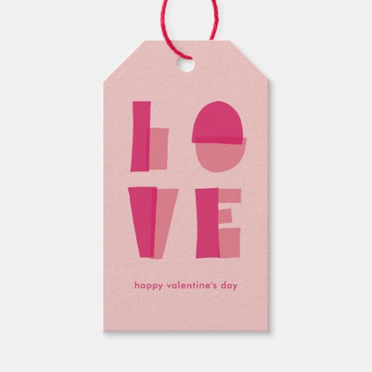 ラブモダンタイポグラフィバレンタインデー ギフトタグ (正面)