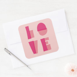 ラブモダンタイポグラフィバレンタインデー スクエアシール
