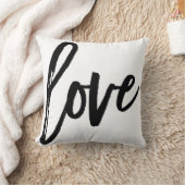 ラブモダントレンディースクリプトタイポグラフィタイプブラック クッション (ブランケット)
