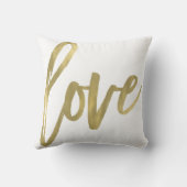 ラブモダントレンディースクリプトタイポグラフィタイプ金ゴールド クッション (裏面)