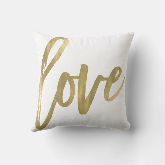 ラブモダントレンディースクリプトタイポグラフィタイプ金ゴールド クッション (裏面)