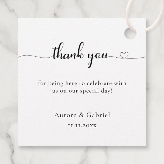 ラブモダンハートエレガント白黒結婚ズ フェイバータグ (裏面)