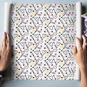 ラブモダンハートトレンディーロマンチックなドードルパターン ラッピングペーパー