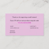 ラブモダンルシンプルなビジネスカードありがとう 名刺 (裏面)