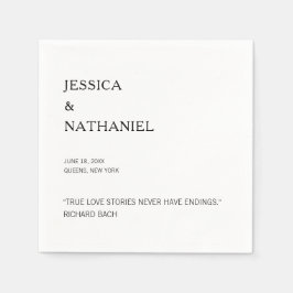 ラブモダン引用文白黒結婚ズ スタンダードカクテルナプキン