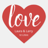 ラブモダン赤いハート結婚式の引き出物封筒用シール ハートシール (正面)