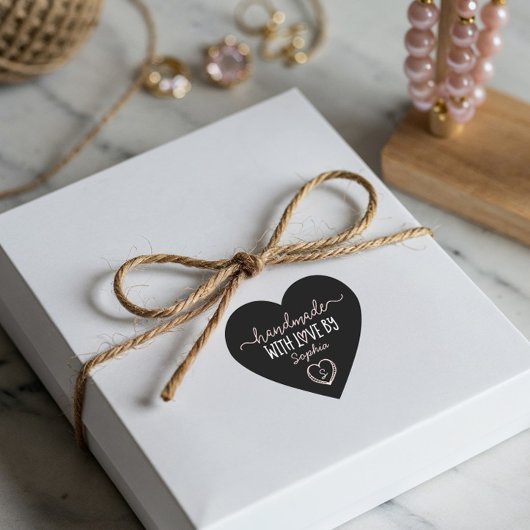 ラブモノグラムカスタムブラックで手作り ハートシール