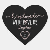 ラブモノグラムカスタムブラックで手作り ハートシール (正面)