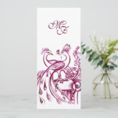 ラブモノグラム赤ピンクのピーコック金ゴールド 案内状 (スタンド正面)