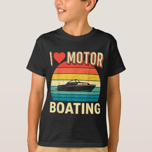 ラブモーターボーティングボートキャプタンポントゥーン湖 Tシャツ (正面)