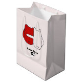 ラブモードオンカワイベアカップルのバレンタイン ミディアムペーパーバッグ (正面アングル)