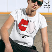 ラブモードオンカワイベアカップルのバレンタイン Tシャツ