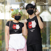 ラブモードオンカワイベアカップルのバレンタイン Tシャツ