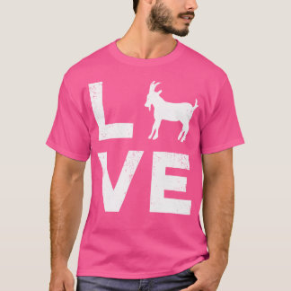 ラブヤギタイポグラフィおもしろいヤギ白 Tシャツ