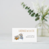 ラブヤーンクラフトホワイト手作り 名刺 (スタンド正面)