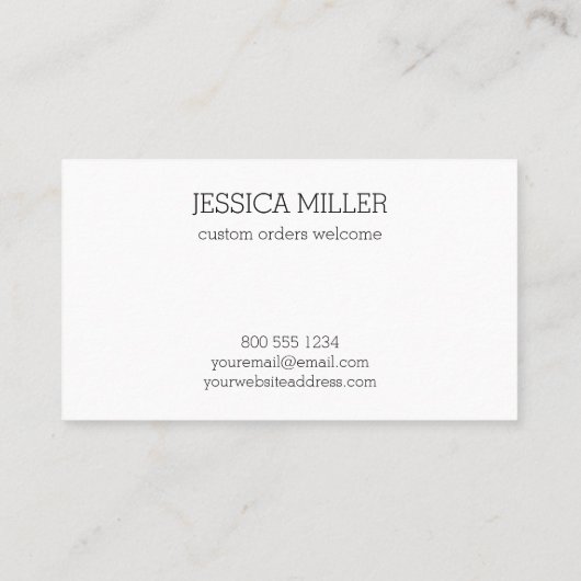 ラブヤーンクラフトホワイト手作り 名刺 (裏面)