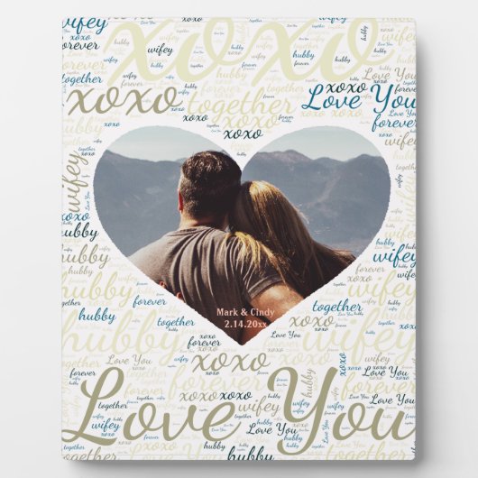 ラブユアバレンタインデーハートカスタムプラーク フォトプラーク (正面)