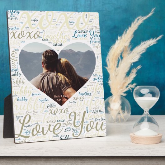 ラブユアバレンタインデーハートカスタムプラーク フォトプラーク (側面)