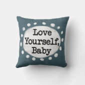 ラブユアベビー – グレー装飾用クッション クッション (裏面)