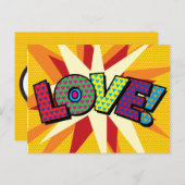 ラブユアメッセージ スピーチバブル ファン レトロ 案内ポストカード (正面/裏面)