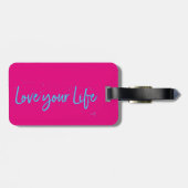 ラブユアライフタイポグラフィブルー ラゲッジタグ (裏面横)