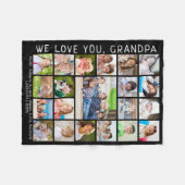 ラブユグランパ手書き21フォトコラージュ フリースブランケット (正面(横))