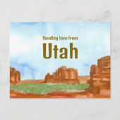 ラブユタ赤岩南西の砂漠を送信 ポストカード (正面)