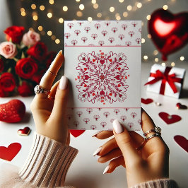 ラブユドゥードルバレンタイン折り畳みサンキューカード サンキューカード