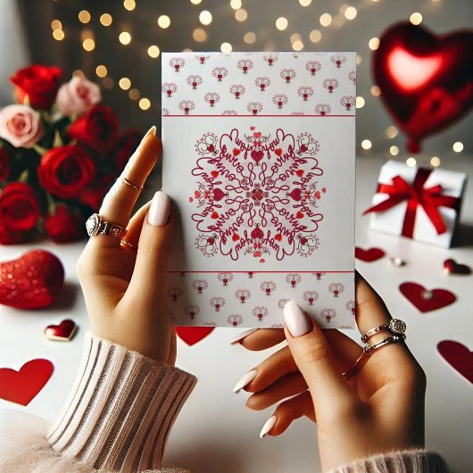 ラブユドゥードルバレンタイン折り畳みサンキューカード サンキューカード