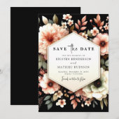 ラブユニークリーピンクフローラ結婚ズ セーブザデート (正面/裏面)