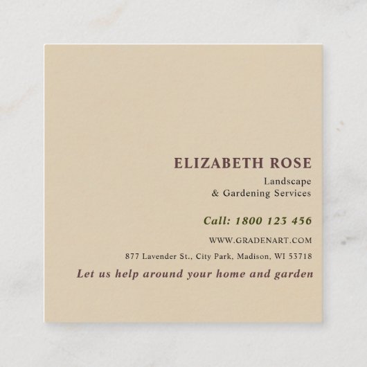 ラブユニークルヴィンテージガーデニング スクエア名刺 (裏面)