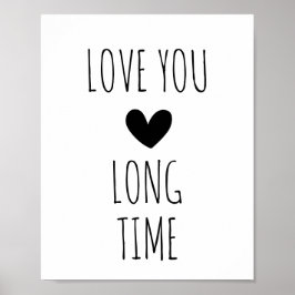 ラブユロングタイムタイポグラフィハート ポスター