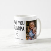 ラブユーおじいちゃんカスタムツー写真手書き文字 コーヒーマグカップ (正面右)