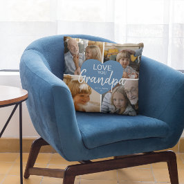 ラブユー'おじいちゃん'カスタムフォトコラージュハート クッション