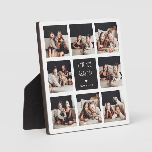 ラブユーおじいちゃん |フォトコラージュ手書き文字 フォトプラーク (正面)