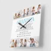 ラブユーおじいちゃん |写真カスタムのコラージュ スクエア壁時計 (傾斜)