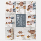 ラブユーおじいちゃん |写真カスタムのコラージュ フリースブランケット (正面)