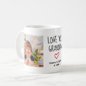 ラブユーおじいちゃん |写真手書き文字 コーヒーマグカップ (正面左)