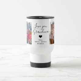 ラブユーおじいちゃん |写真手書き文字 トラベルマグ