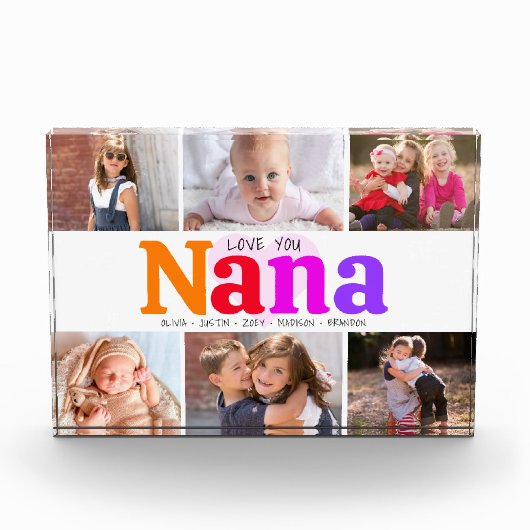 ラブユーおばあちゃんはっきりしたコレージカラフル6 フォトブロック (正面)