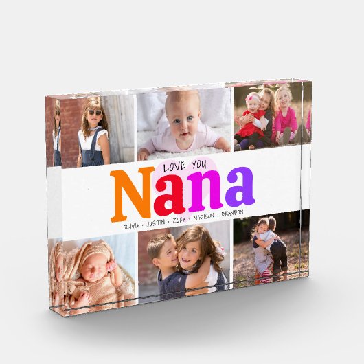 ラブユーおばあちゃんはっきりしたコレージカラフル6 フォトブロック (左)