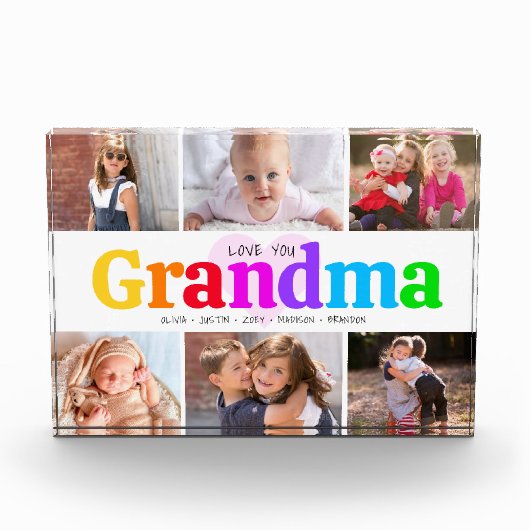 ラブユーおばあちゃんはっきりしたコレージカラフル6 フォトブロック (正面)