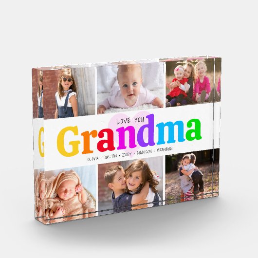 ラブユーおばあちゃんはっきりしたコレージカラフル6 フォトブロック (左)