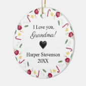 ラブユーおばあちゃんカスタムベビー名と写真 セラミックオーナメント (左)