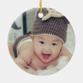ラブユーおばあちゃんカスタムベビー名と写真 セラミックオーナメント (裏面)